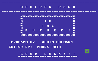 Boulder Dash in the Future